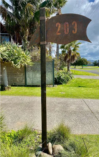 copper art house number sign